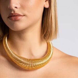 NWT ⚜️👑⚜️ EYE CANDY LA Gorgeous Spiral Gold Tone chocker Necklace